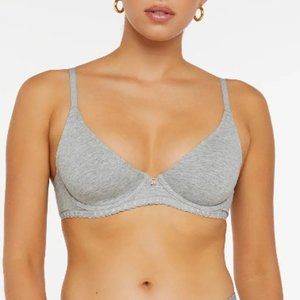 Savage X Fenty Grey Cotton Unlined Bra
